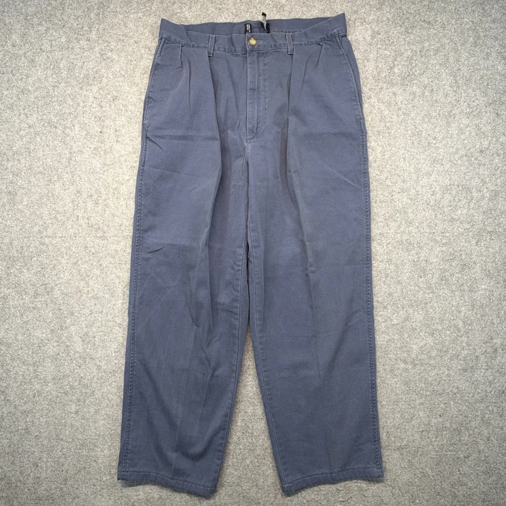 Vintage Polo Ralph Lauren Double Pleated Pants Blue 30x28 Made in USA